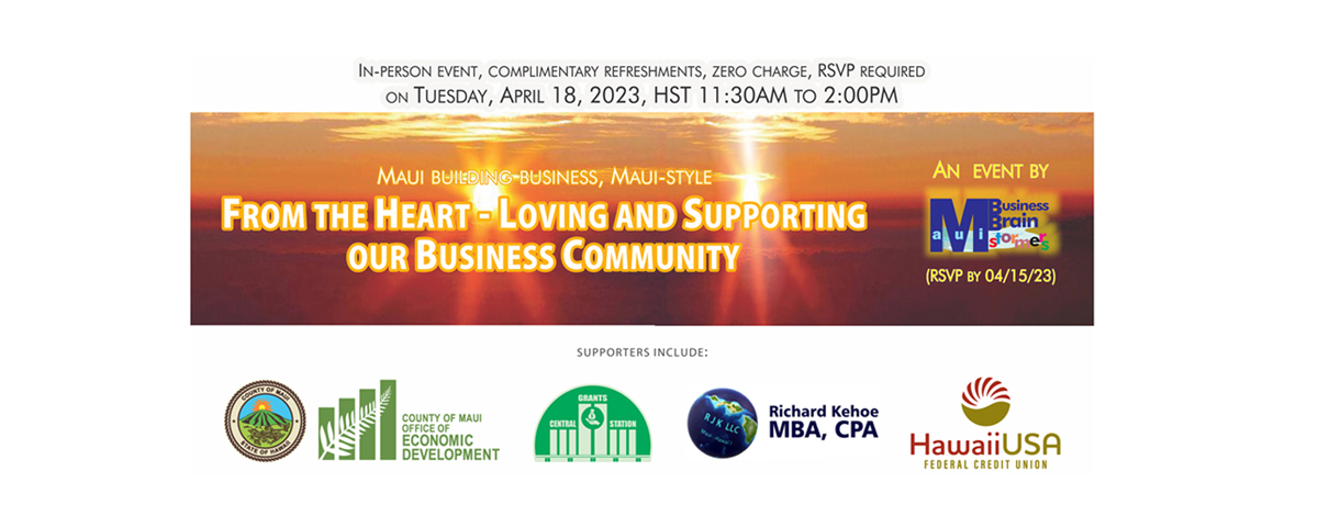 Event flyer: FROM THE HEART - LOVING AND SUPPORTING OUR BUSINESS COMMUNITY